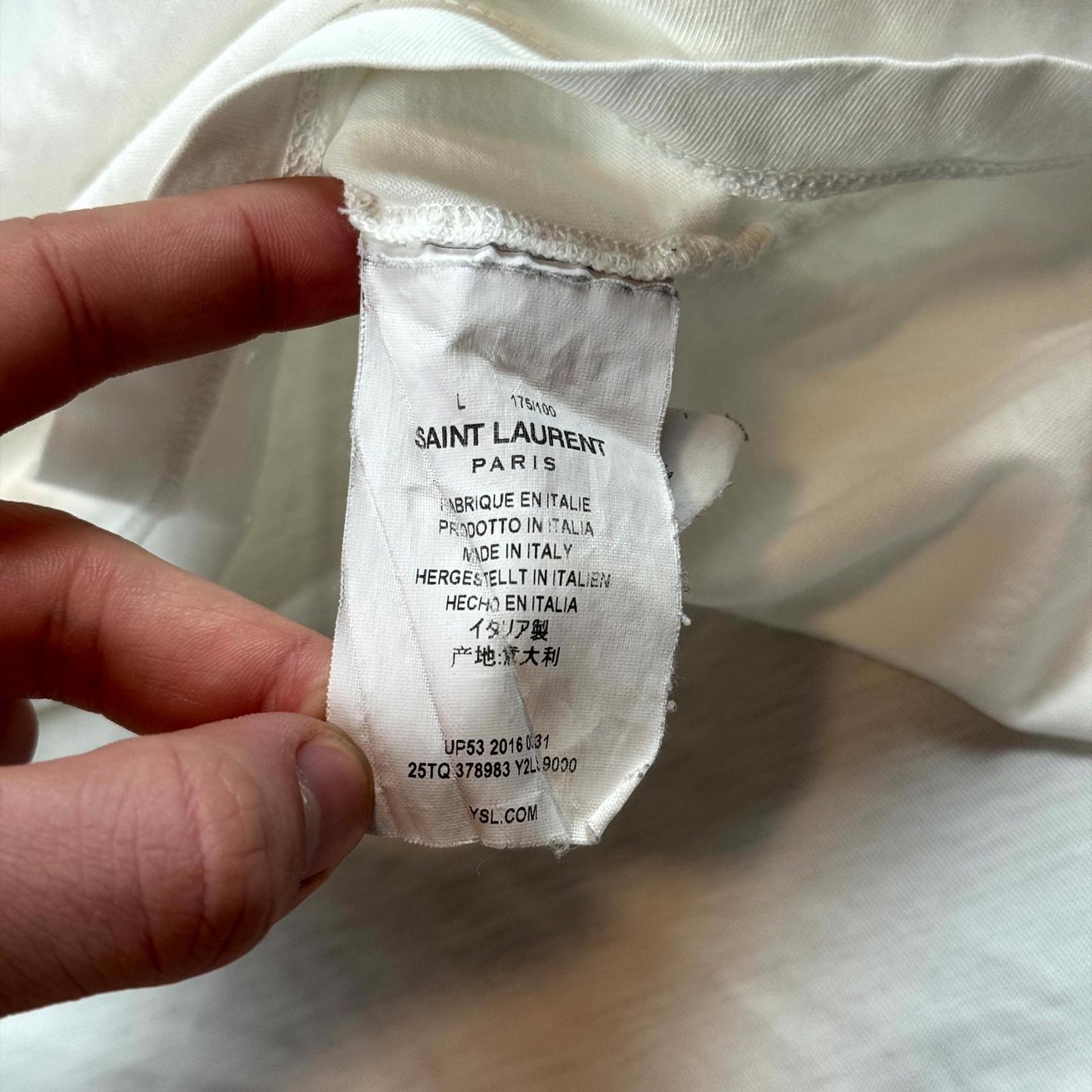 2016 Saint Laurent Paris White ‘Bloodluster’ Tee