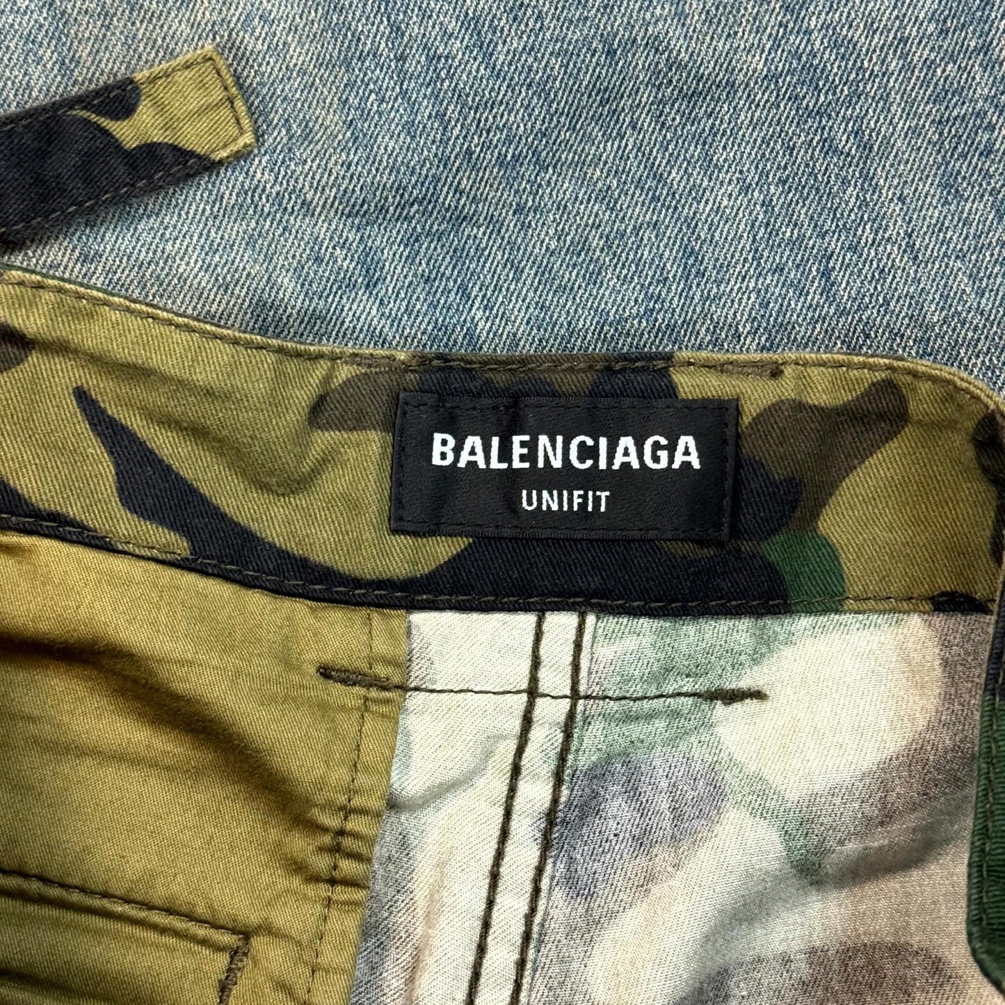 Balenciaga Camo Double Waisted Denim