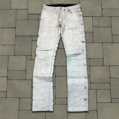 2012 Maison Margiela H&M White Painted Denim