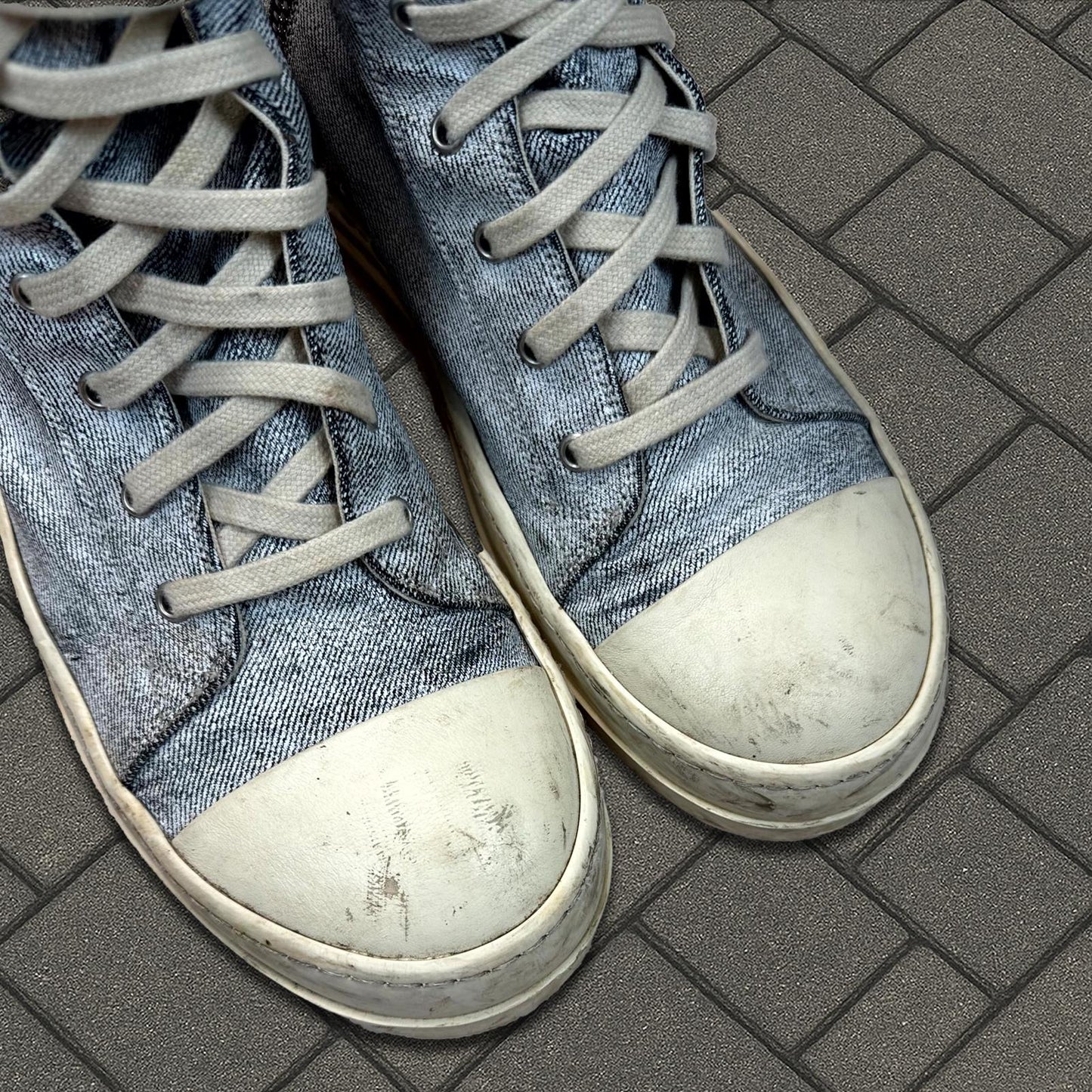 Rick Owens Drkshdw Painted White Ramones