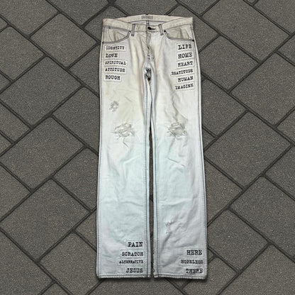 SS02 Number Nine White Modern Age Patchwork Denim