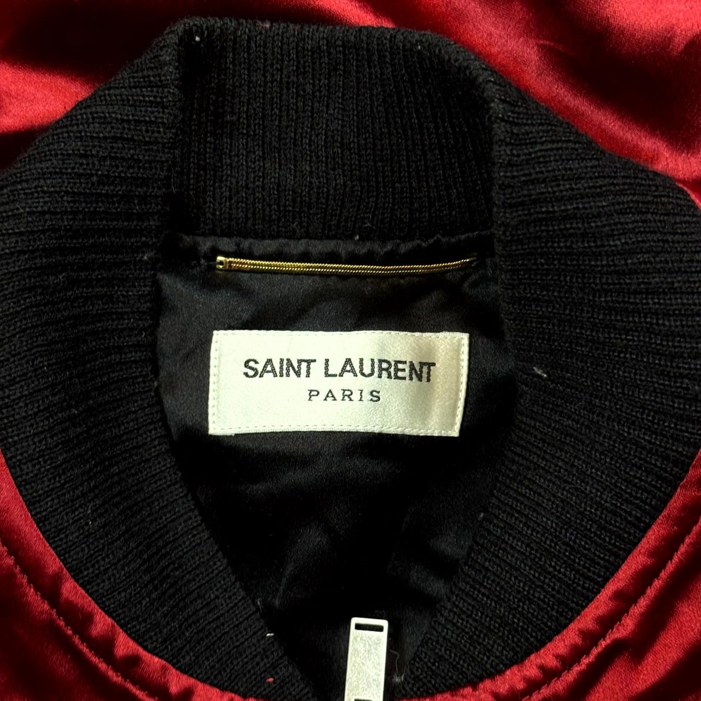 2019 Saint Laurent Paris Red Studded Silk Jacket