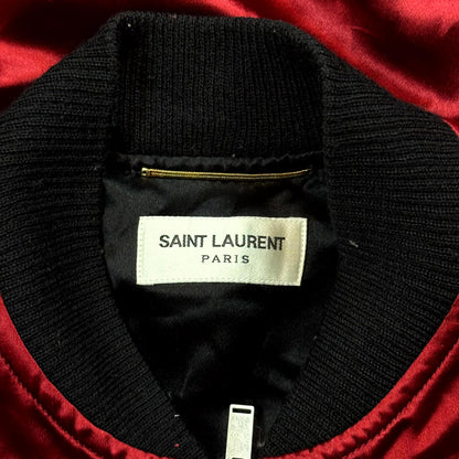 2019 Saint Laurent Paris Red Studded Silk Jacket