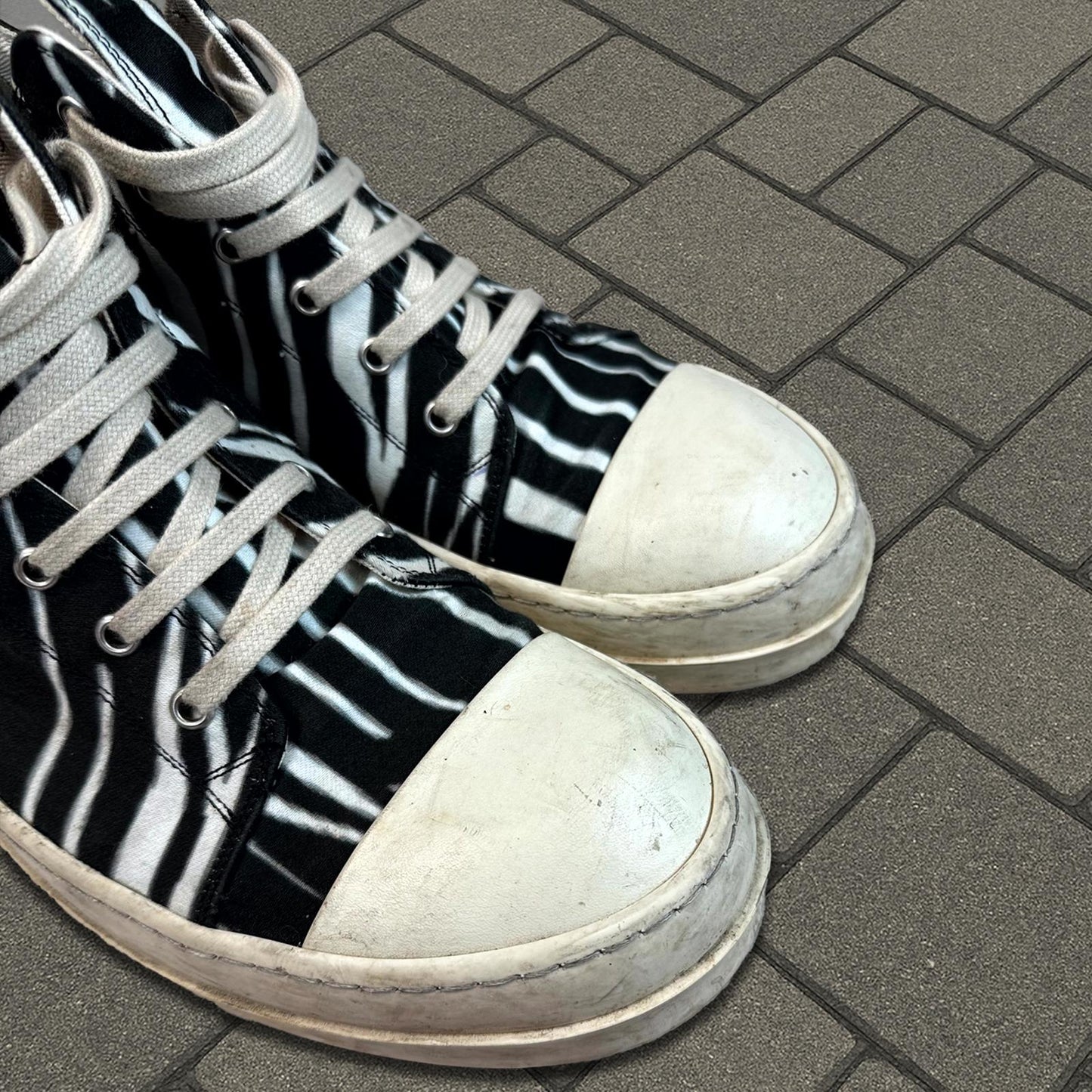 Rick Owens Drkshdw Zebra Low Top Ramones