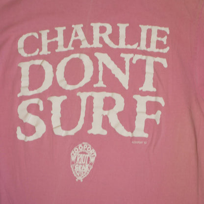 1991 Charles Manson Pink Charlie Don’t Surf Tee