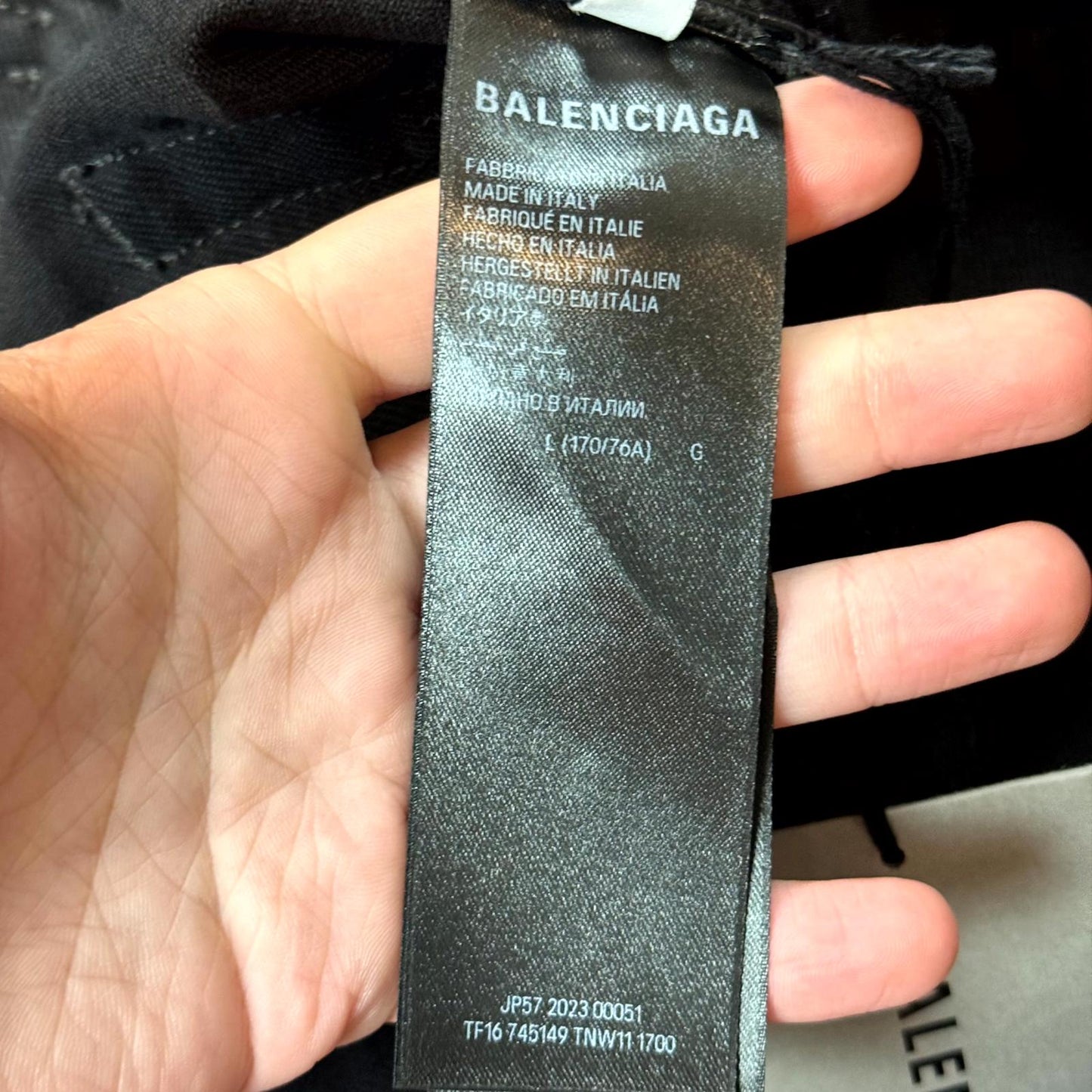 SS23 Balenciaga Black Wide Leg Denim