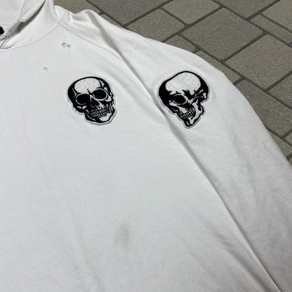SS04 Number (N)ine White Double Skull Hoodie