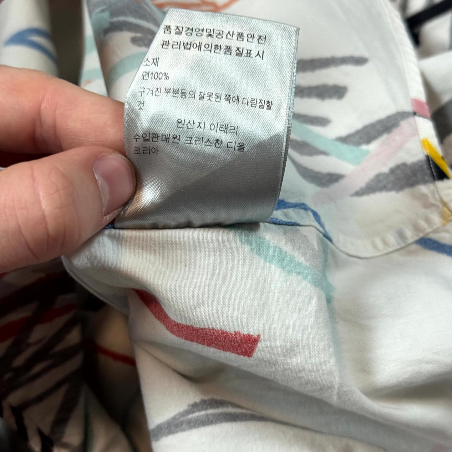 SS15 Dior Homme White Scribble Button Up Shirt