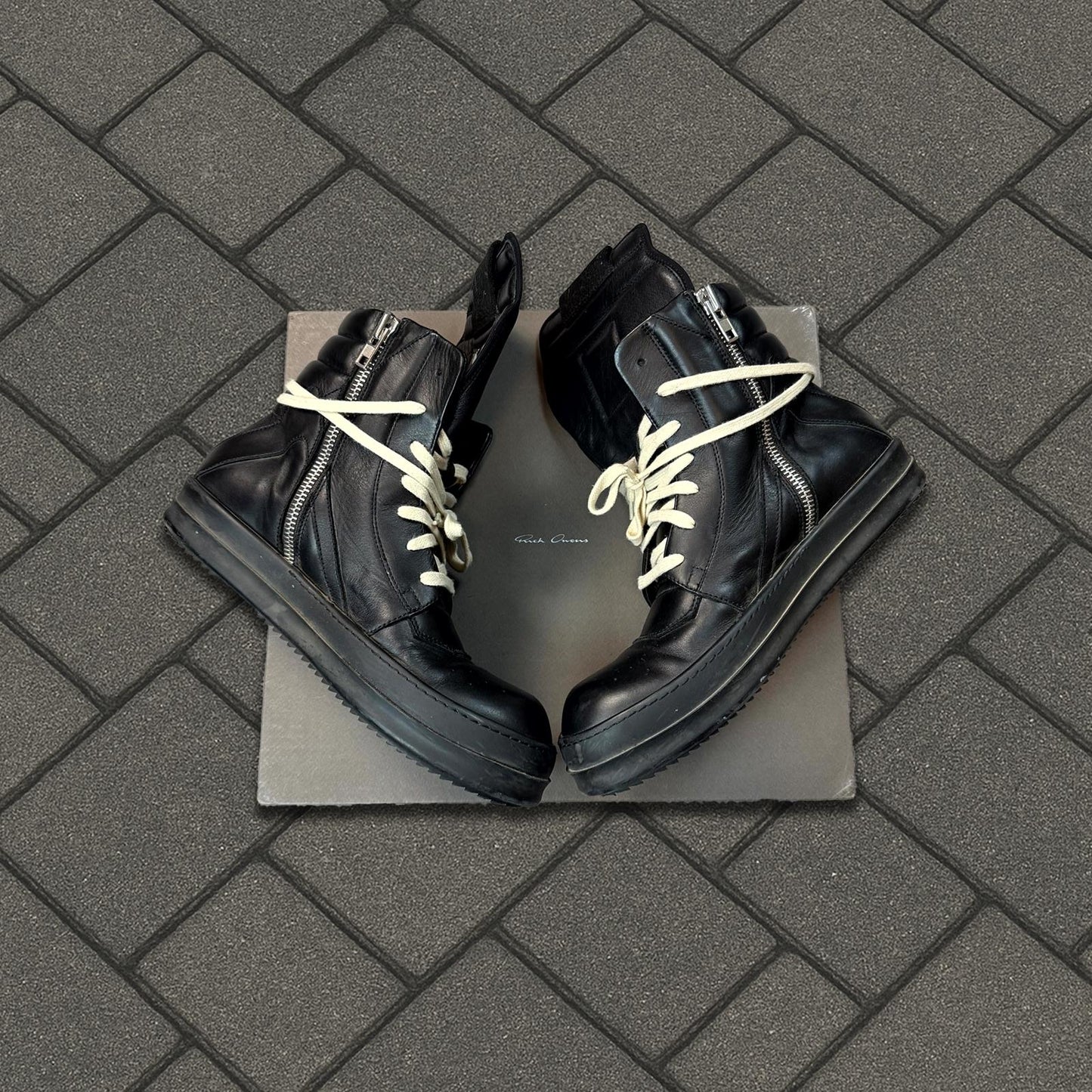 FW15 Rick Owens Black Geobaskets