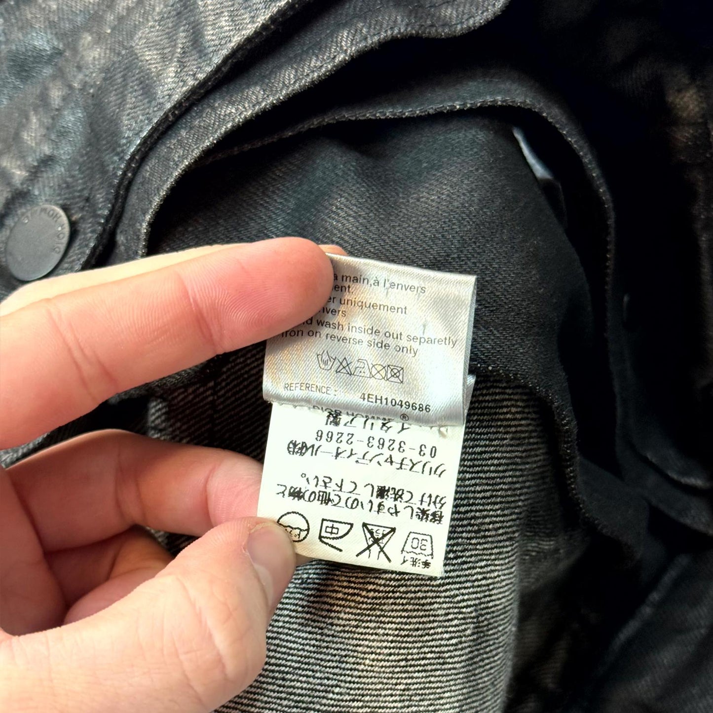 SS04 Dior Homme Waxed Strip Denim Jacket