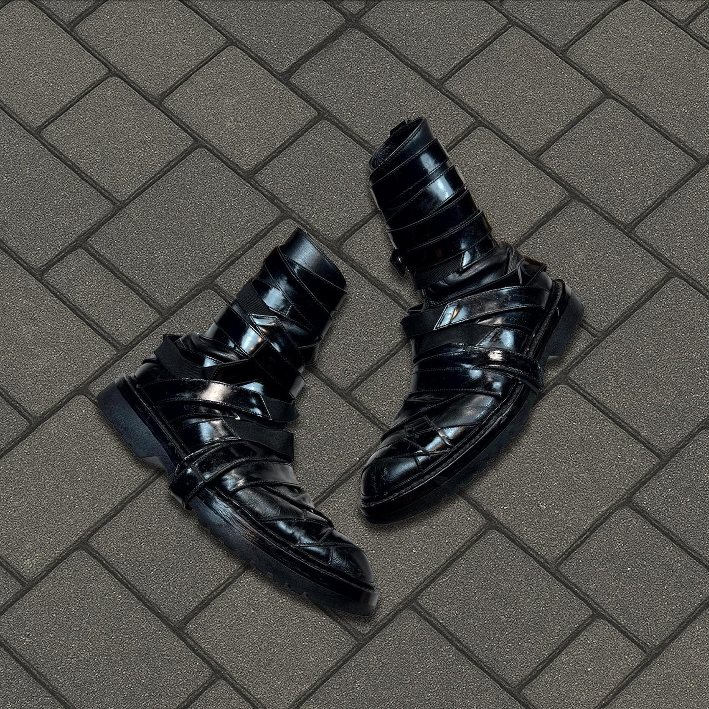 AW08 Dior Homme Lumière Du Nord Strap Boots