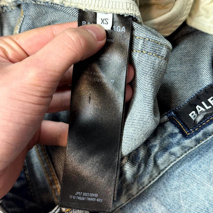 Balenciaga Graffiti Skater Denim Shorts