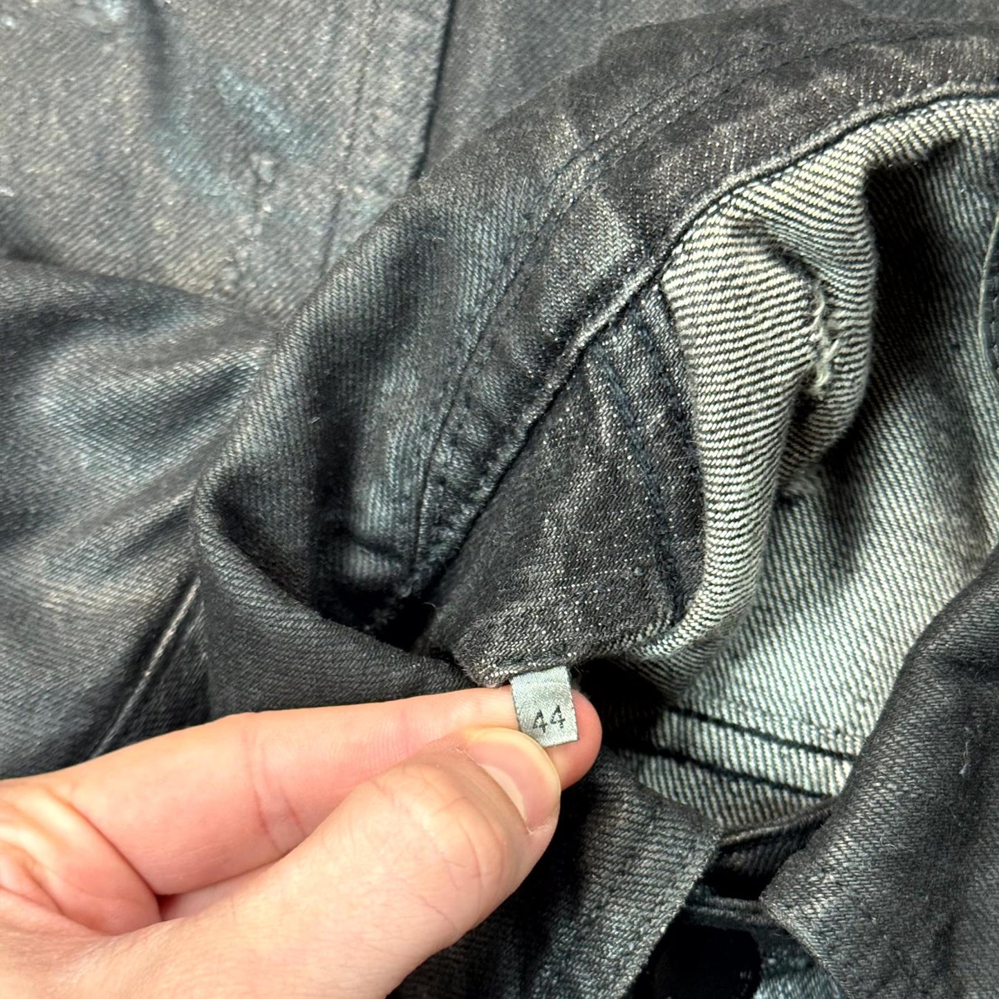 SS04 Dior Homme Waxed Strip Denim Jacket