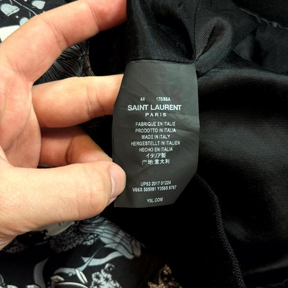 2017 Saint Laurent Paris Greek Gods Silk Bomber Jacket