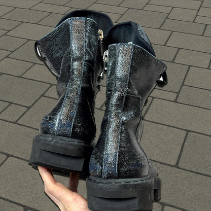 Rick Owens Black Waxed Megatooth Boots