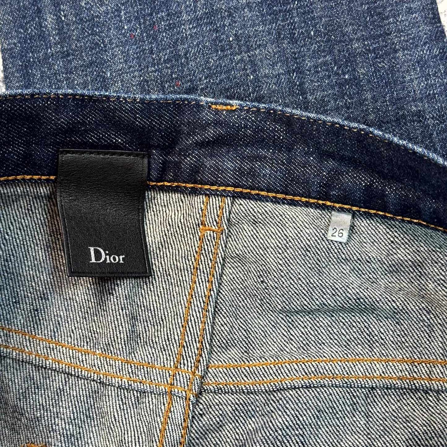 Dior Homme Blue Paint Splatter Denim