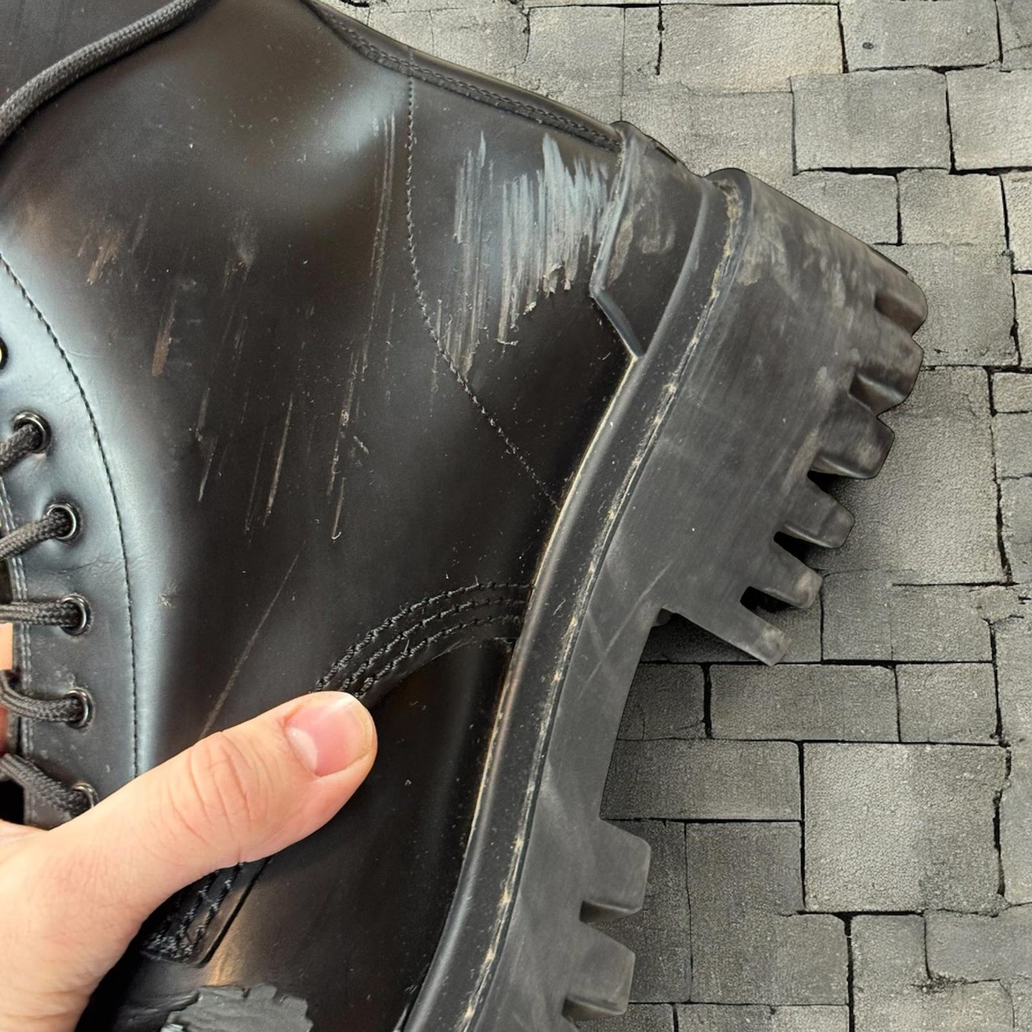 Balenciaga Calfskin Black Strike Boot