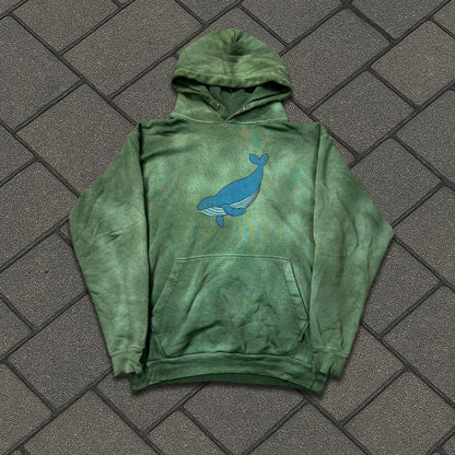 2018 Balenciaga Green Washed Whale Hoodie