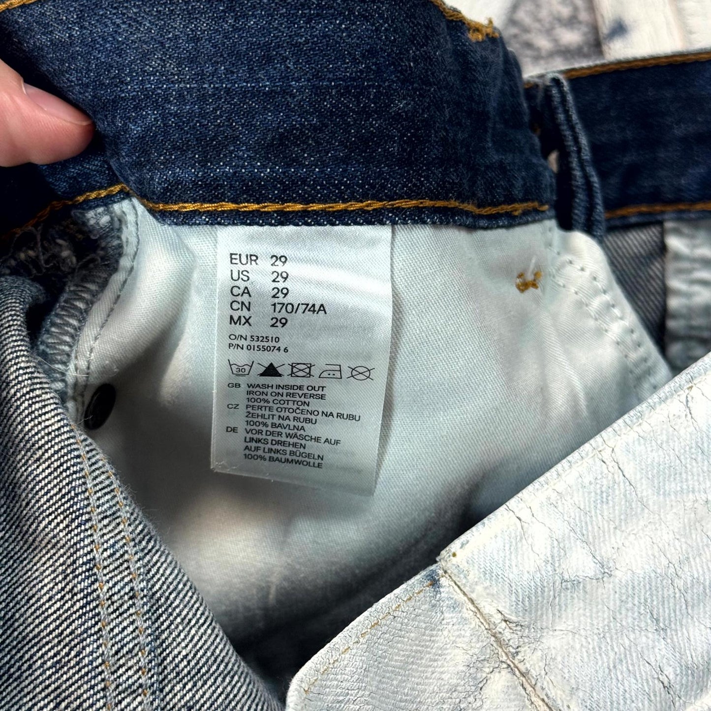2012 Maison Margiela H&M White Painted Denim