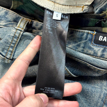 Balenciaga Camo Double Waisted Denim