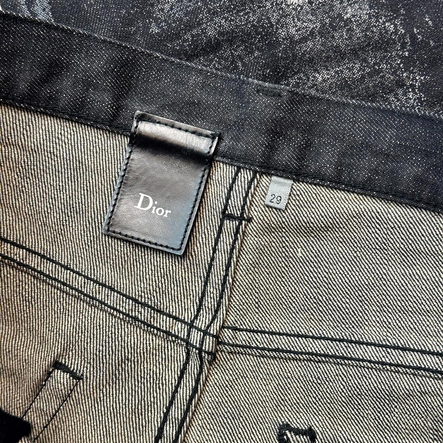AW05 Dior Homme Black Waxed Luster Denim