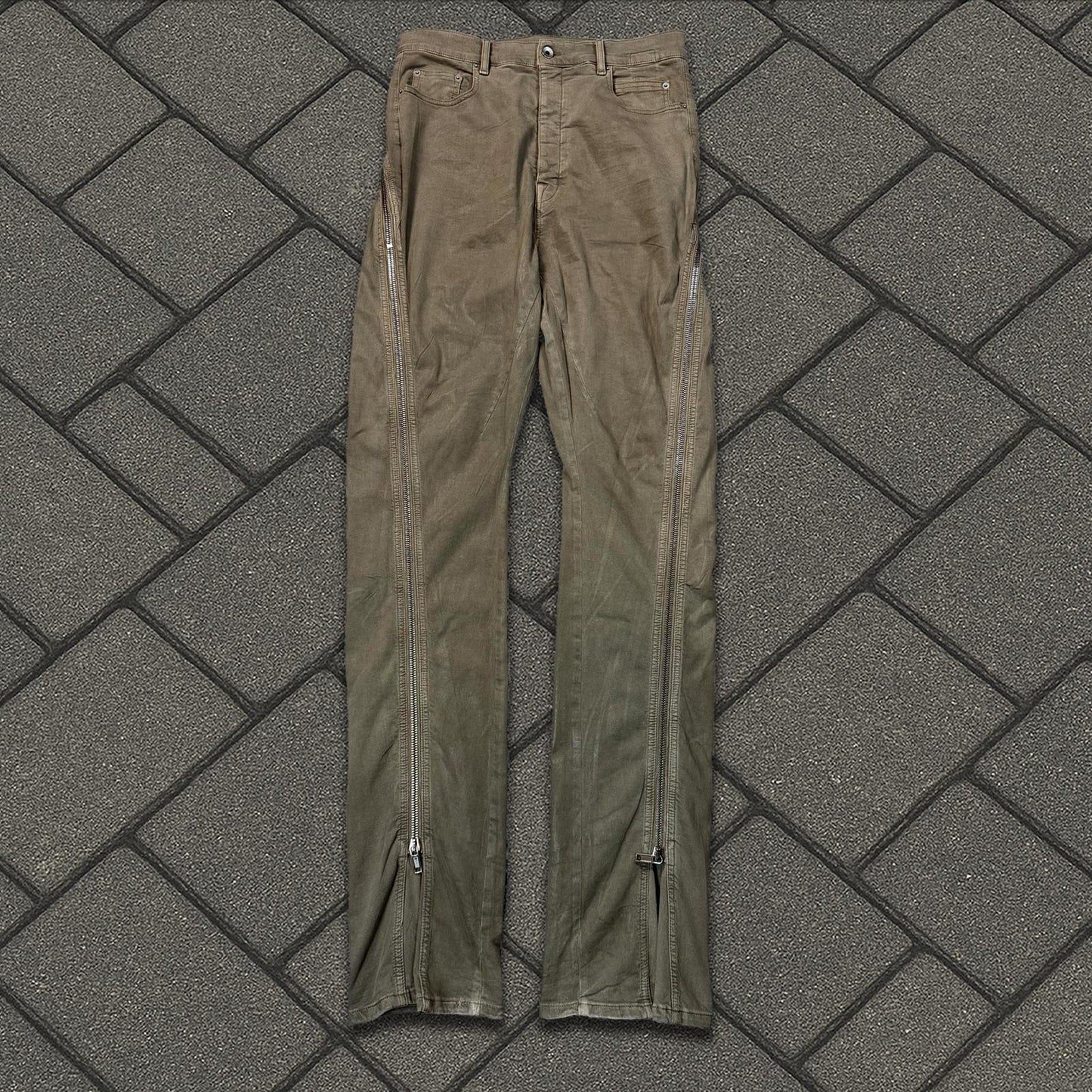 Rick Owens Waxed Pearl Bolan Banana Cut Denim
