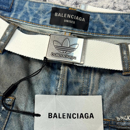 Balenciaga Adidas White Trefoil Belt