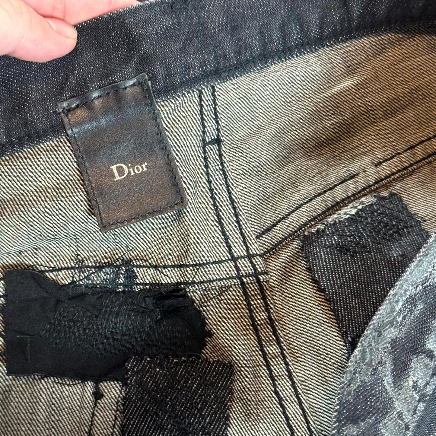 AW03 Dior Homme Black Waxed Luster Denim