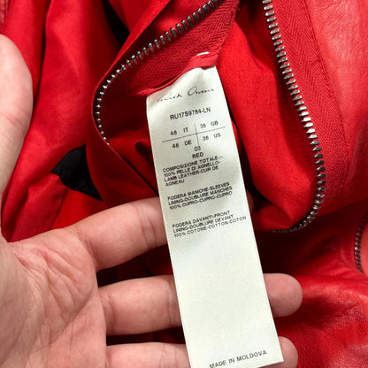 SS17 Rick Owens 'Walrus' Red Leather Stooges Jacket