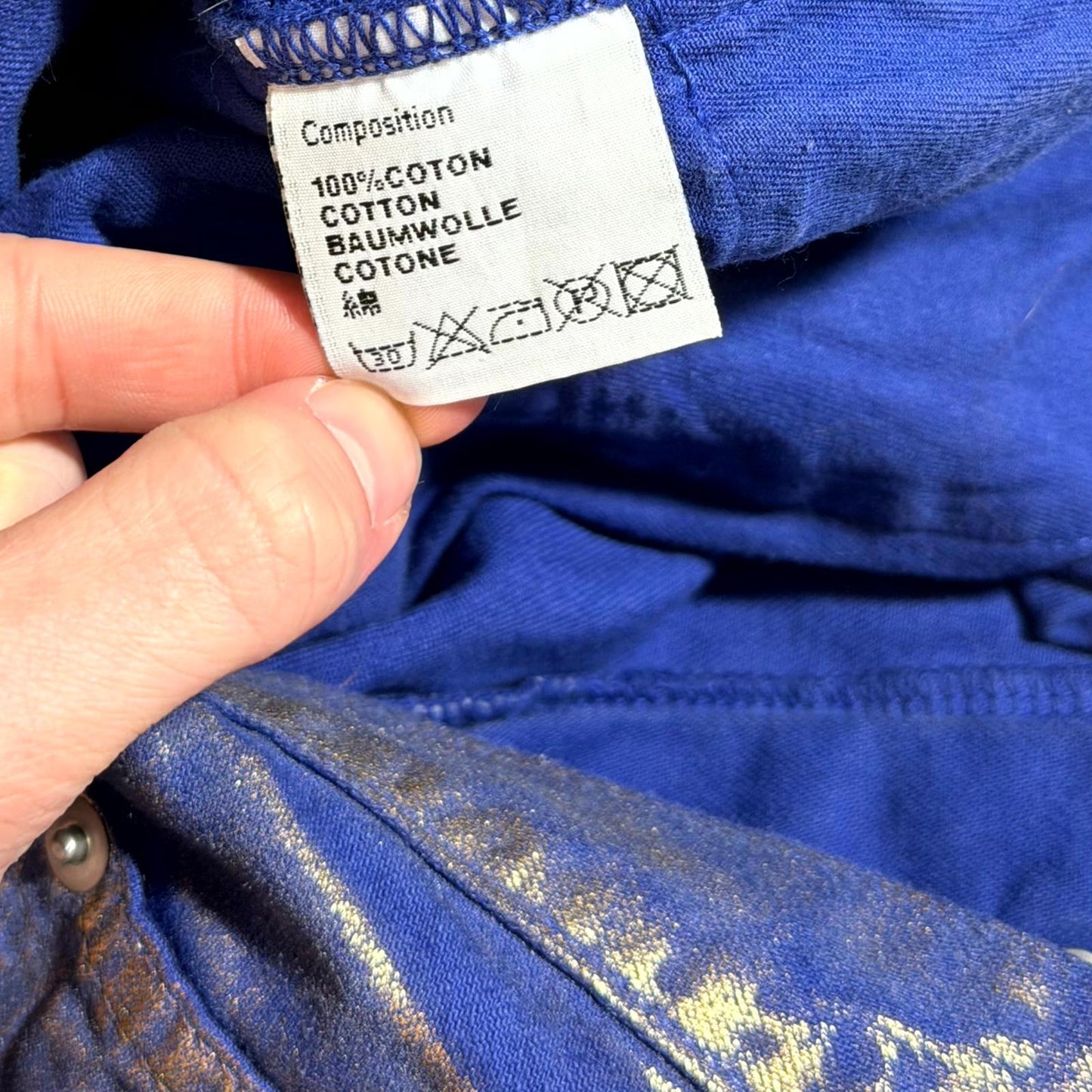 SS09 Dior Homme Gold Waxed Denim