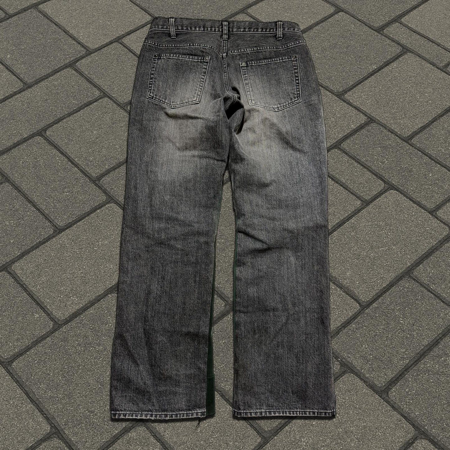 AW03 Undercover ‘Paperdoll’ Green Hybrid Denim