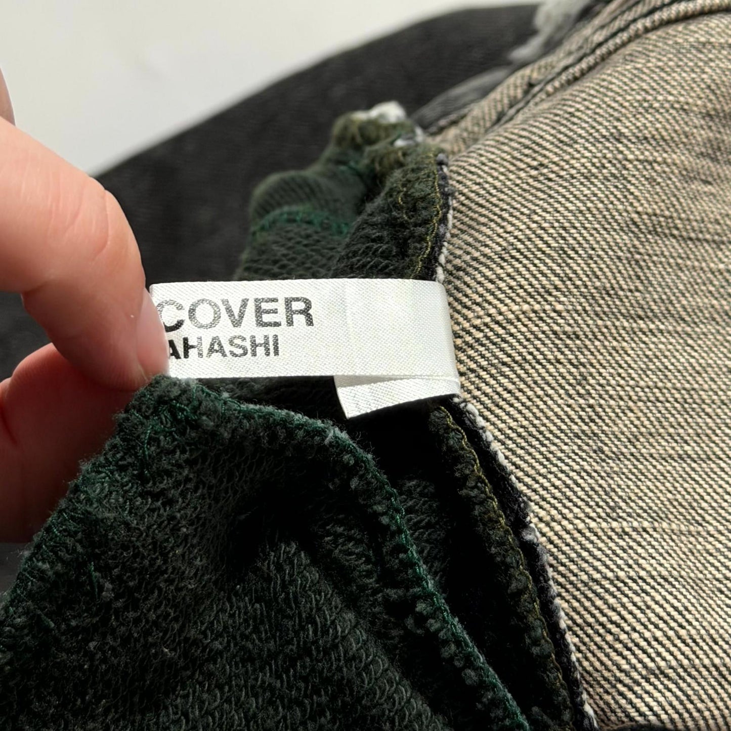 AW03 Undercover ‘Paperdoll’ Green Hybrid Denim