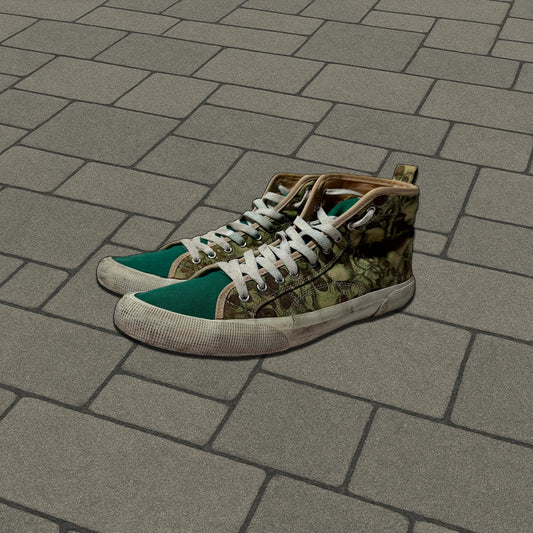 SS05 Undercover Green Skull Shoes