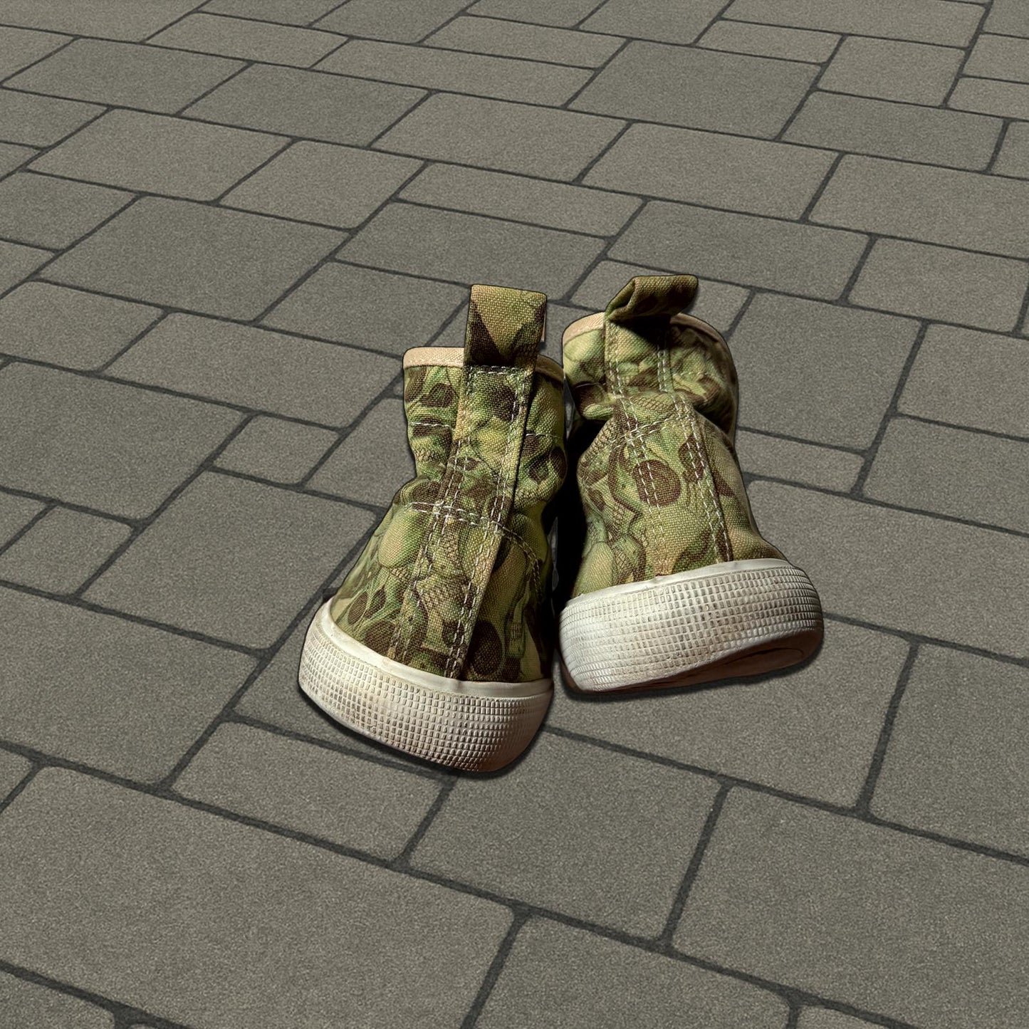 SS05 Undercover Green Skull Shoes