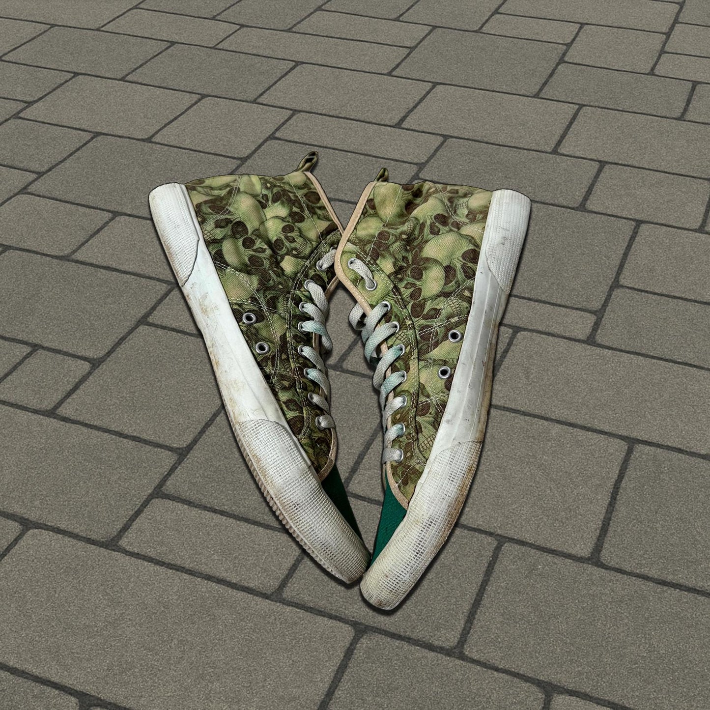 SS05 Undercover Green Skull Shoes