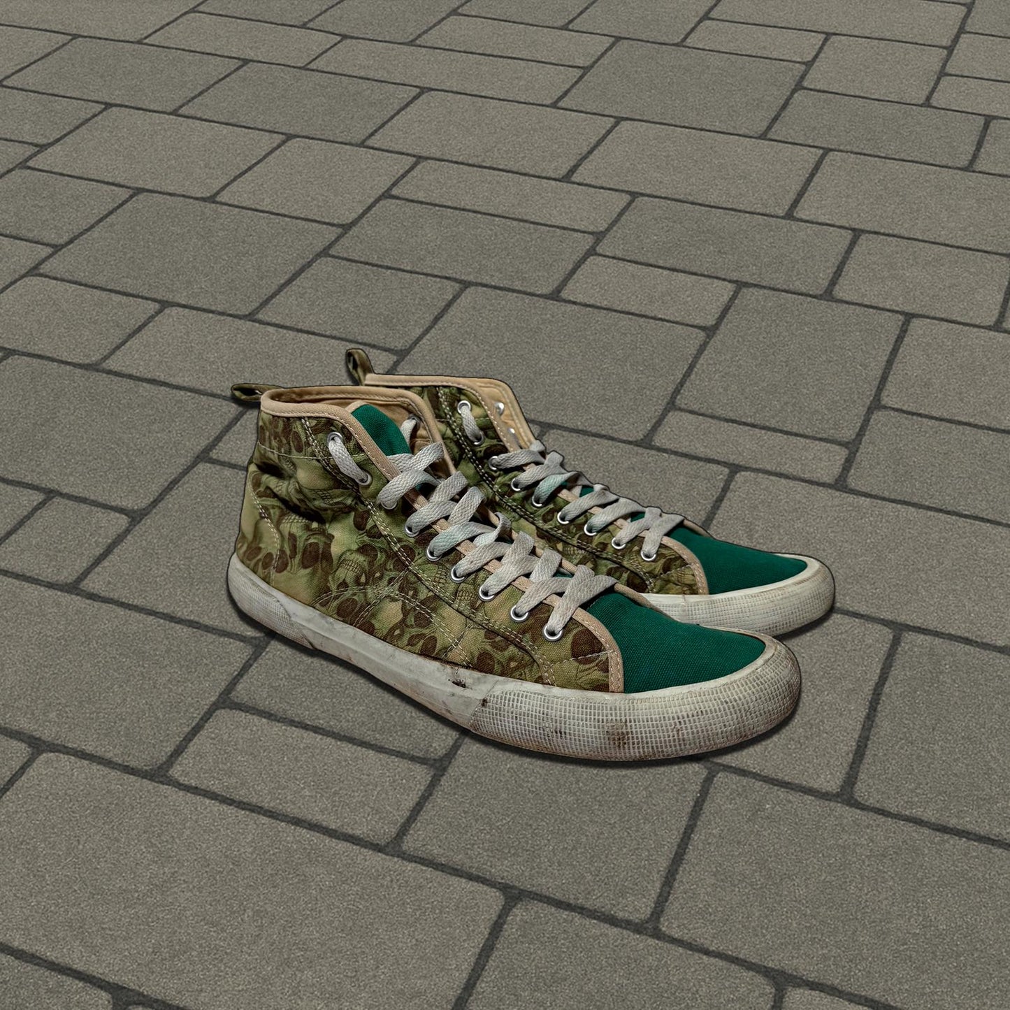 SS05 Undercover Green Skull Shoes