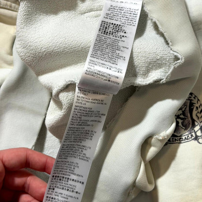 SS24 Balenciaga White Tattoo Zip Up Hoodie