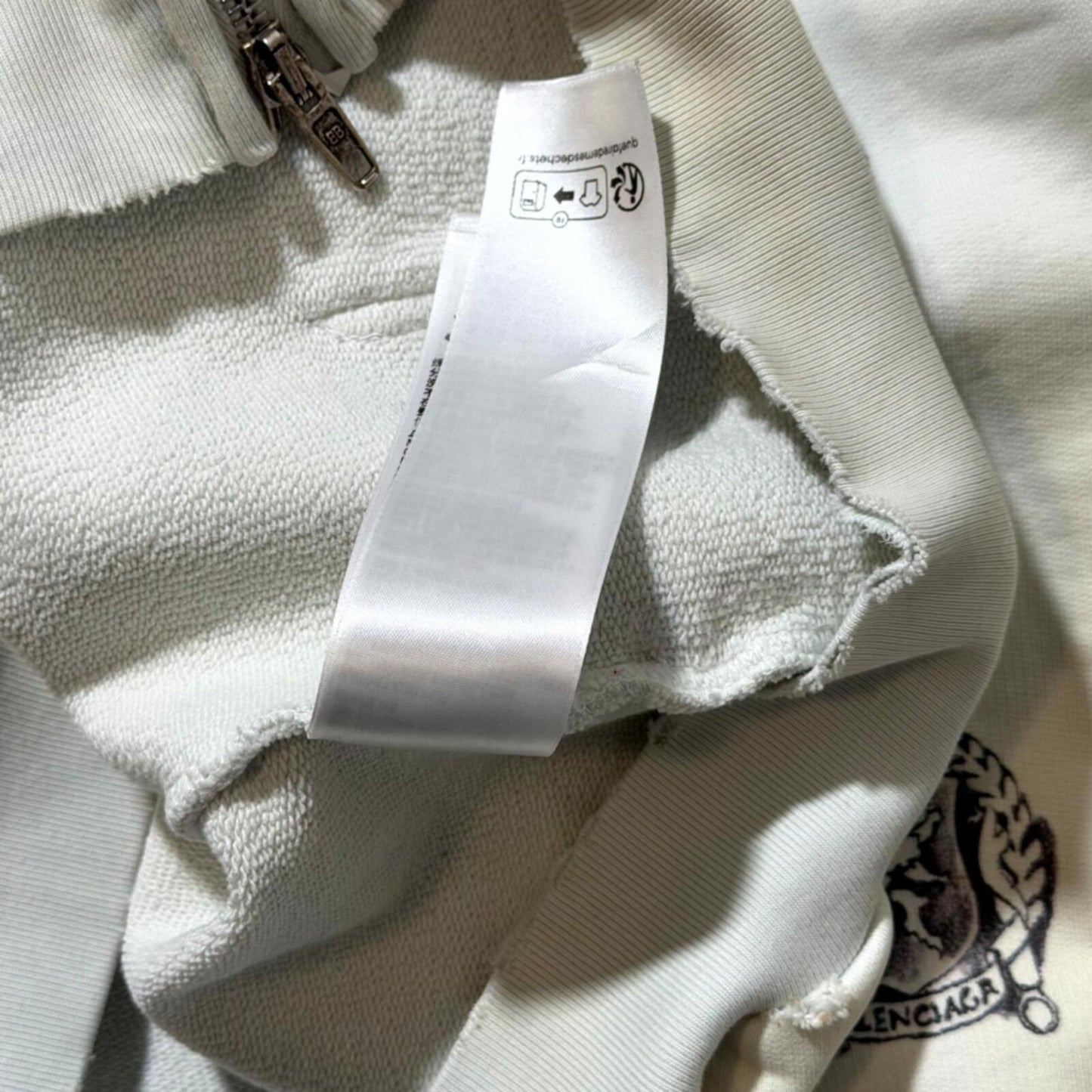 SS24 Balenciaga White Tattoo Zip Up Hoodie