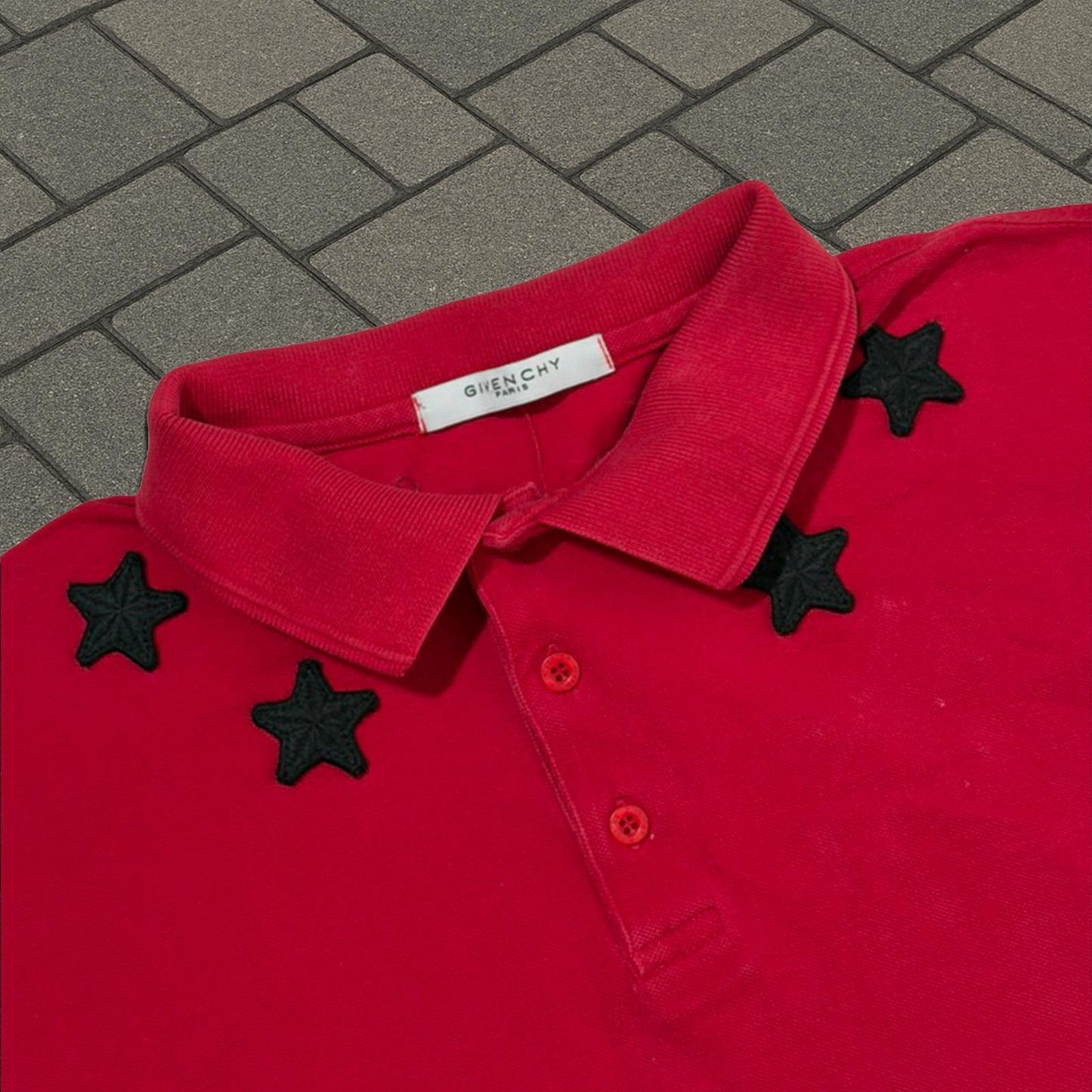 Givenchy Red Star Polo Shirt
