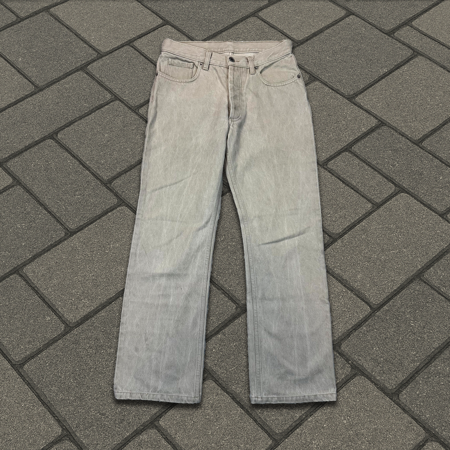 Helmut Lang Beige Straight Leg Denim