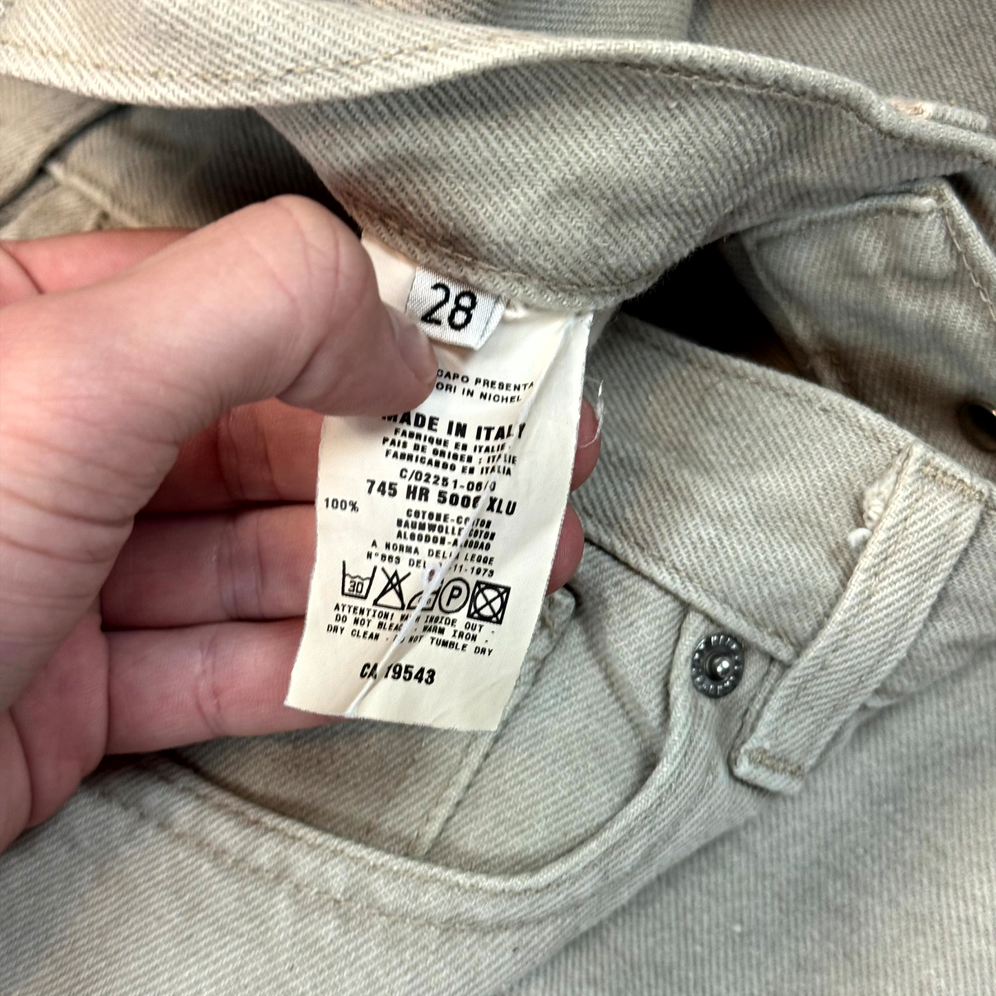 Helmut Lang Beige Straight Leg Denim