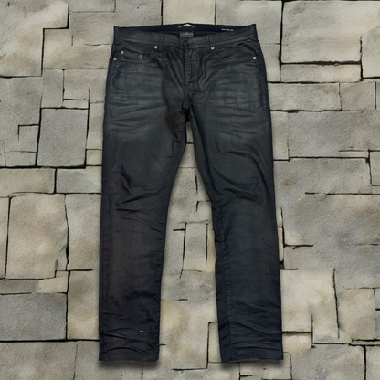 FW17 Saint Laurent Paris Black Waxed D02 Denim