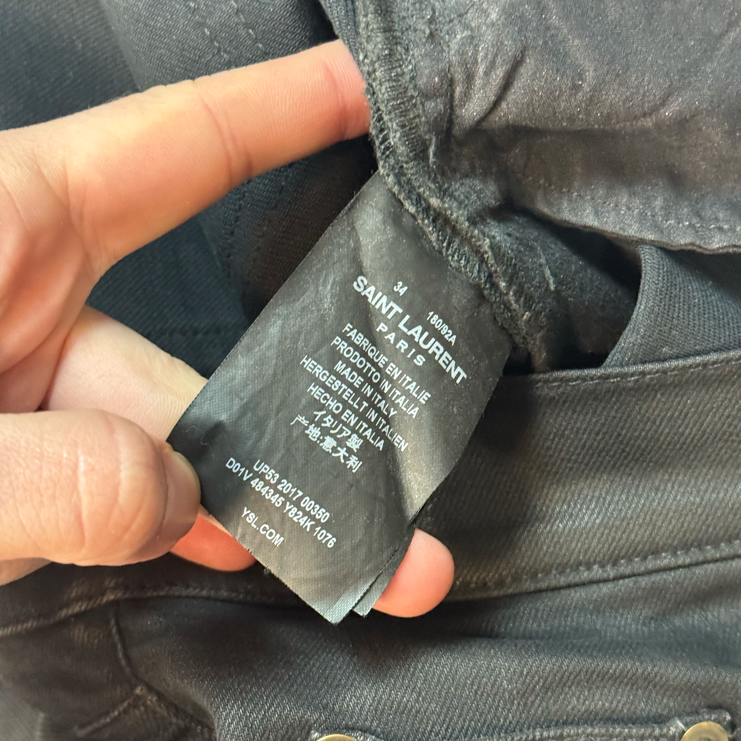 FW17 Saint Laurent Paris Black Waxed D02 Denim