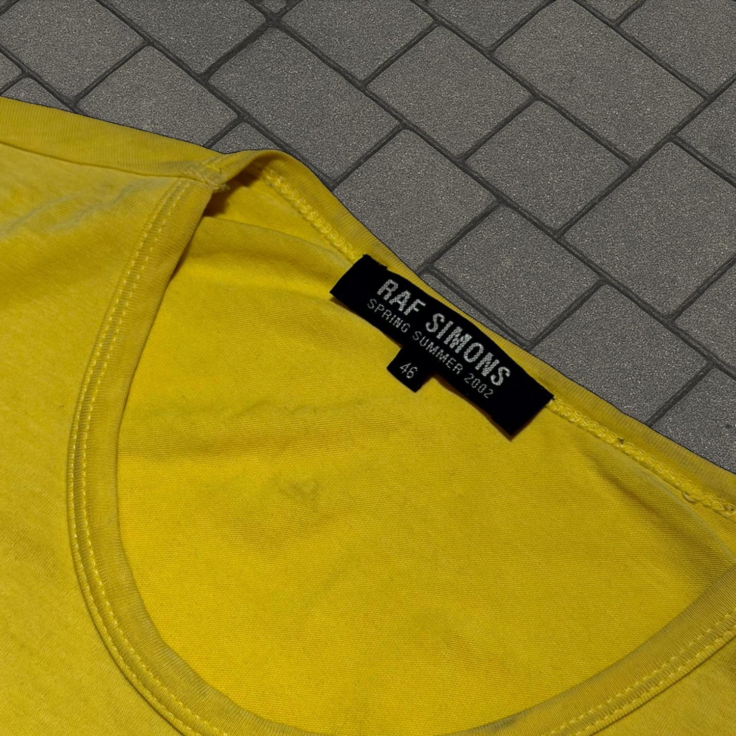 SS02 Raf Simons Yellow Kollaps Tank Top