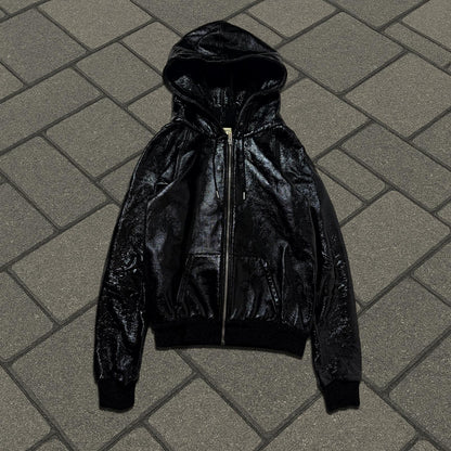 SS16 Saint Laurent Paris Wax Coated Hoodie