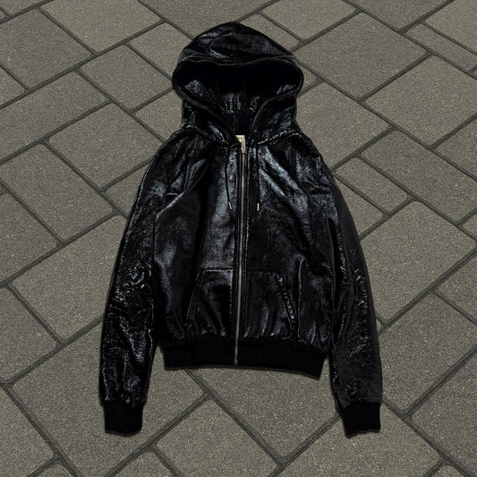 SS16 Saint Laurent Paris Wax Coated Hoodie