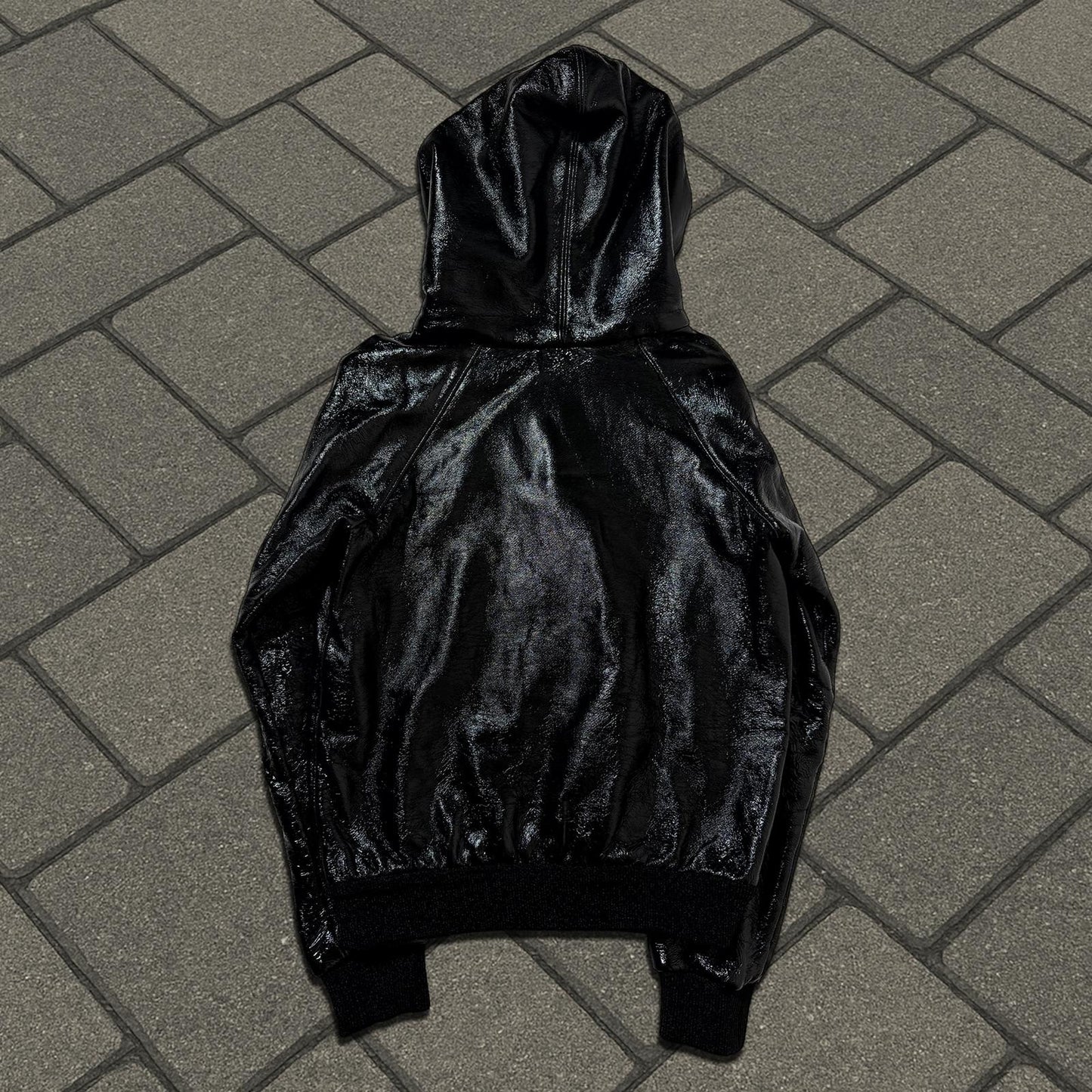 SS16 Saint Laurent Paris Wax Coated Hoodie