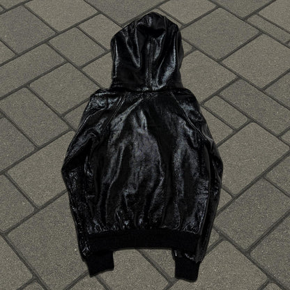 SS16 Saint Laurent Paris Wax Coated Hoodie