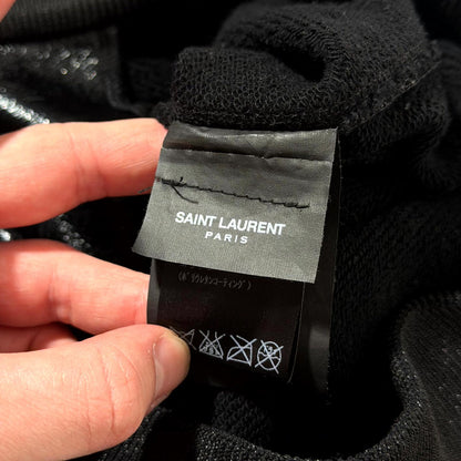 SS16 Saint Laurent Paris Wax Coated Hoodie