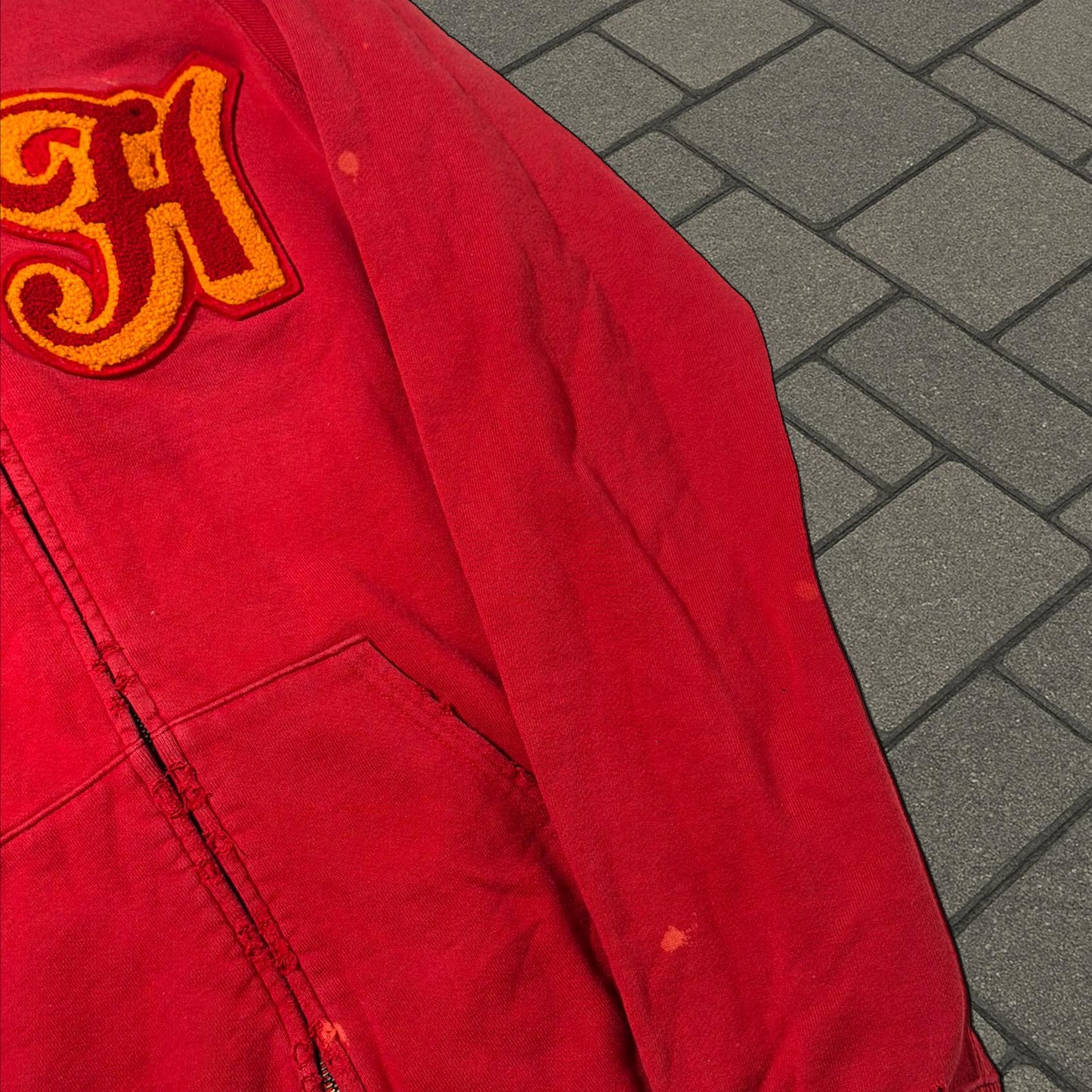 AW05 Number (N)ine Red The High Streets’ Zip Up Hoodie